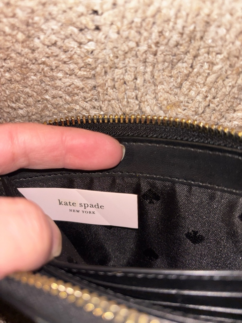 Kate Spade Black Zip Around Continental Wallet Long Wallet Saffiano Leather - Picture 7 of 9